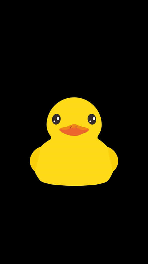 Yellow Rubber Duck Black Background Wallpaper