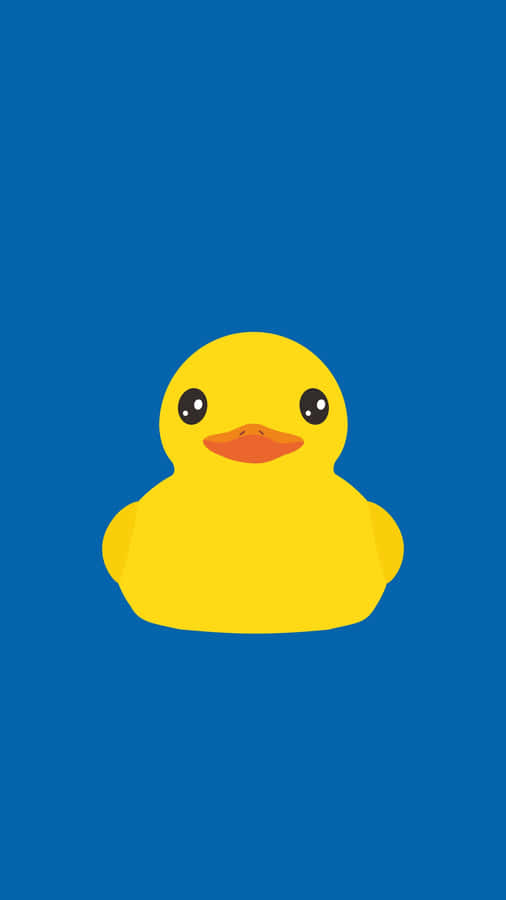 Yellow Rubber Duck Blue Background Wallpaper