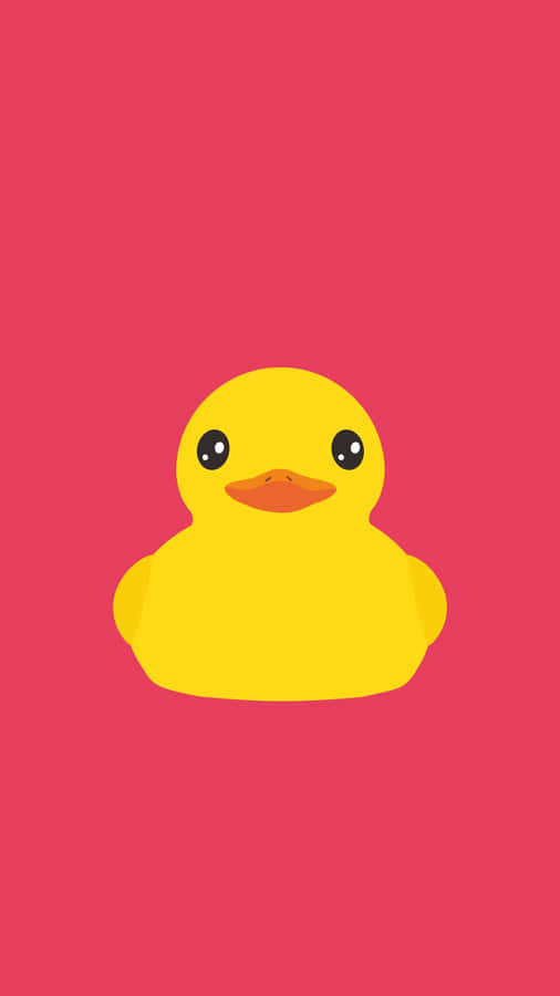 Yellow Rubber Duck Pink Background Wallpaper