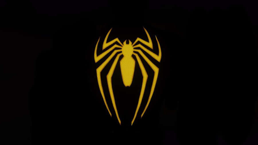 Yellow Spider Man Ps4 Logo Black Background Wallpaper
