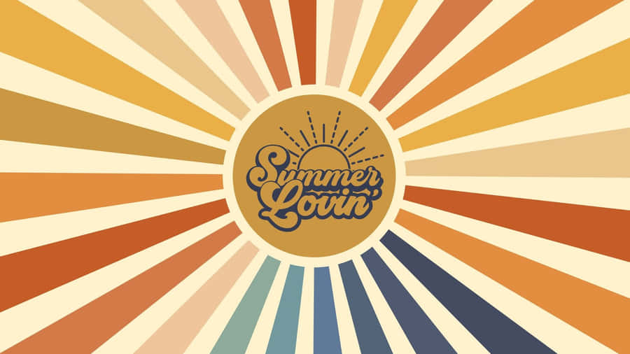 Yellow Summer Lovin Retro Sunburst Wallpaper