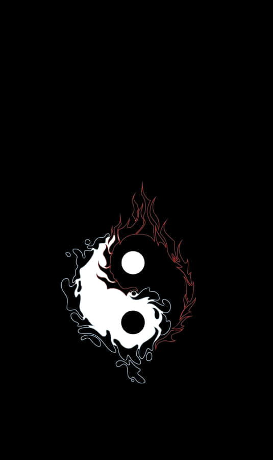 Yin Yang 4k Black Fire White Water Wallpaper