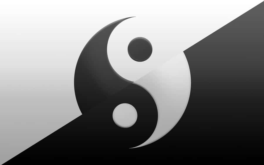 Yin Yang 4k Diagonal Black And White Wallpaper