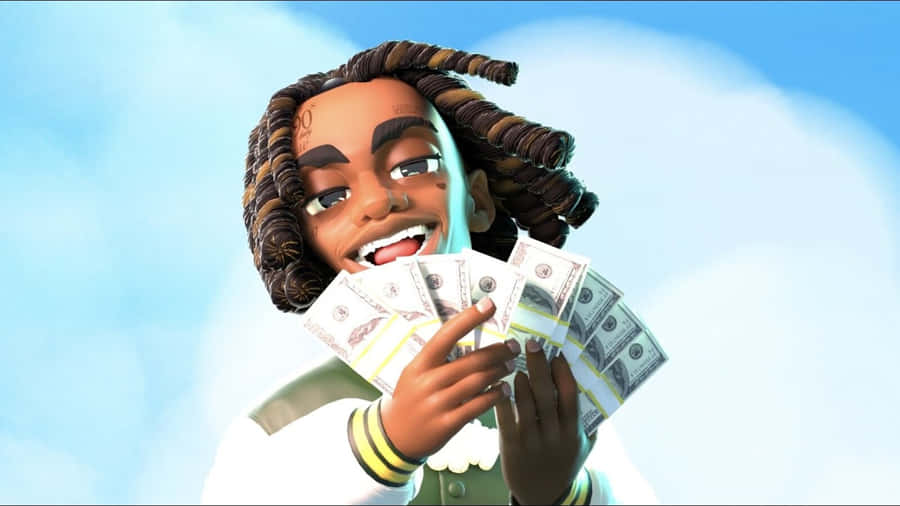Ynw Melly Cartoon Art On The Stage Wallpaper