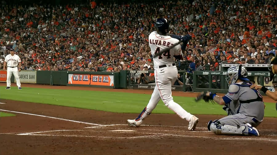 Yordan Alvarez Baseball Swing Action Wallpaper