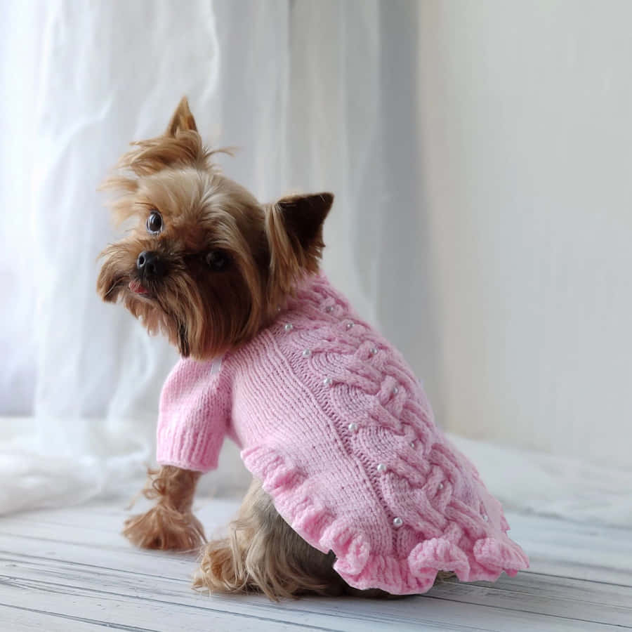 Yorkshire Terrierin Pink Sweater.jpg Wallpaper