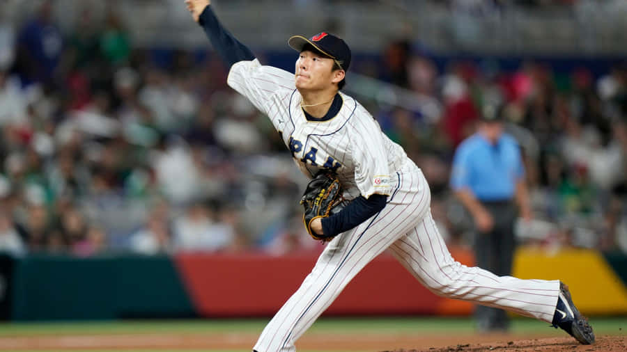 Yoshinobu Yamamoto Pitching Action Wallpaper