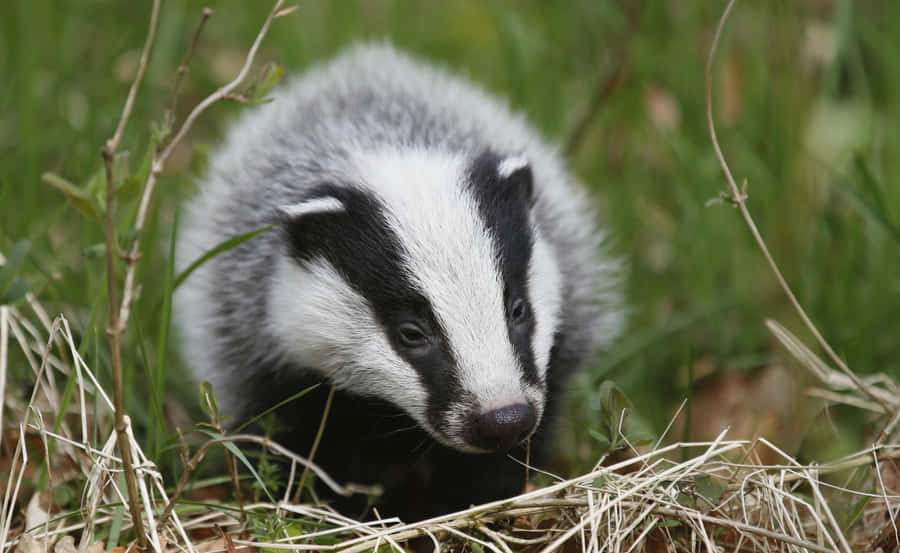 Young Badgerin Grass.jpg Wallpaper