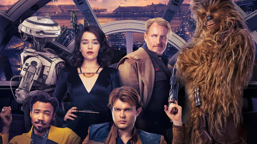 Young Han Solo And Chewbacca In Action In Solo: A Star Wars Story Wallpaper