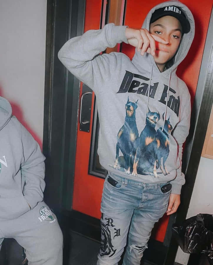 Youthin Hoodiewith Dog Print Wallpaper