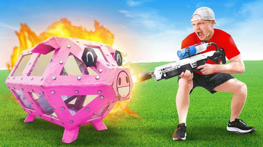 Youtuber Unspeakable Burning Piggy Bank Wallpaper
