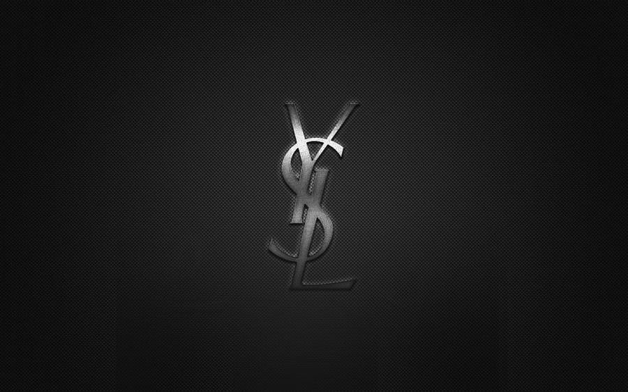 Ysl Logo In Carbon Texture Wallpaper