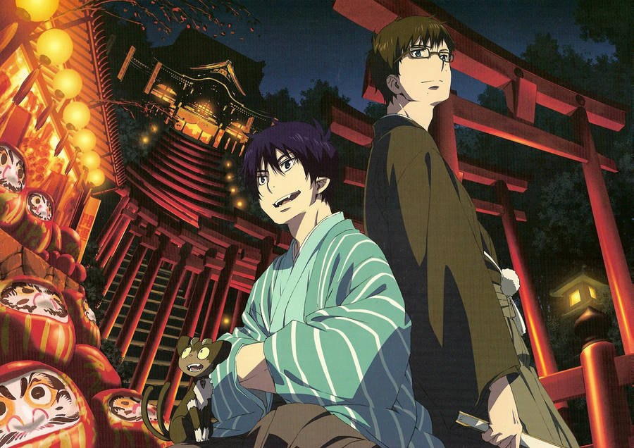 Yukio And Rin In Their Yukata Attire Wallpaper