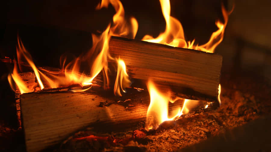 Yule Log Fire Tradition Wallpaper