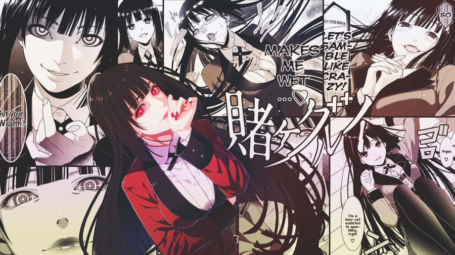 Yumeko Jabami Collage Gambling Excitement Wallpaper
