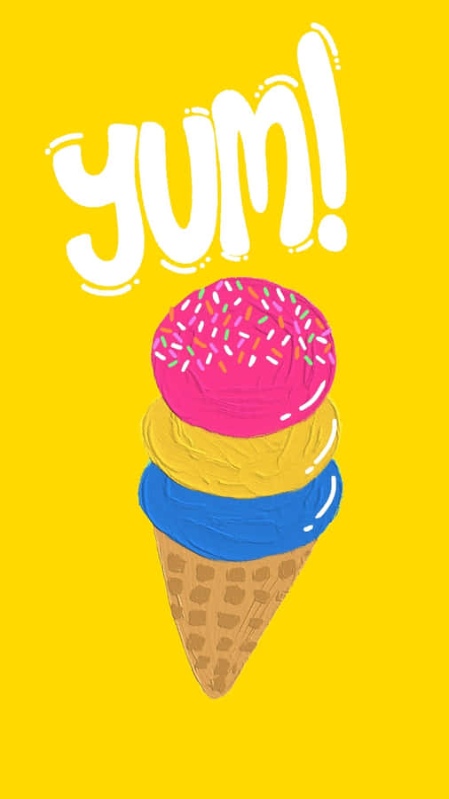 Yummy_ Ice_ Cream_ Cone_ Illustration.jpg Wallpaper