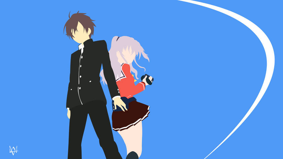Yuu And Nao Charlotte Minimalist Anime Wallpaper