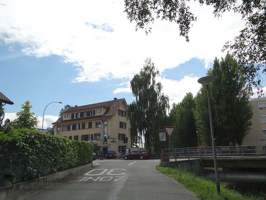 Yverdon Les Bains Street View Wallpaper