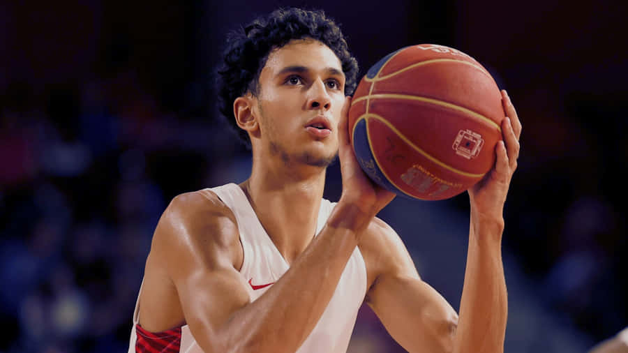 Zaccharie Risacher Basketball Focus Wallpaper