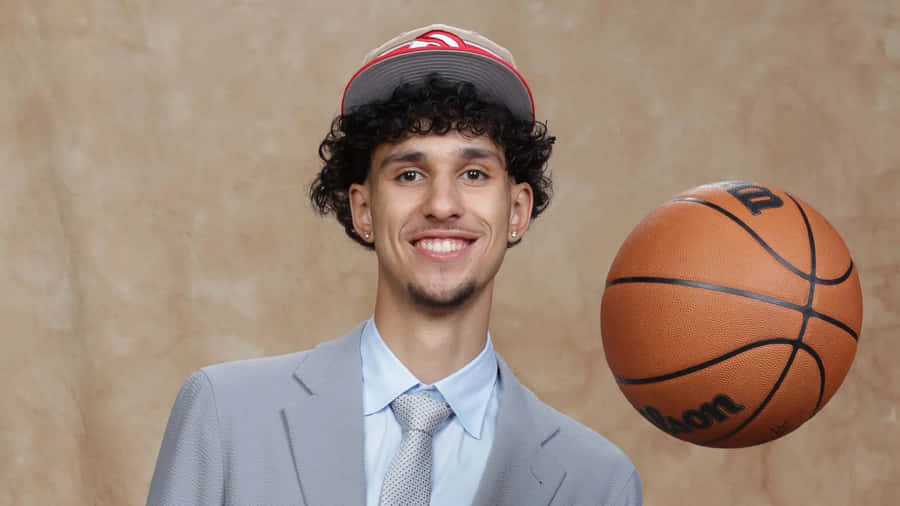 Zaccharie Risacher Basketball Star Wallpaper