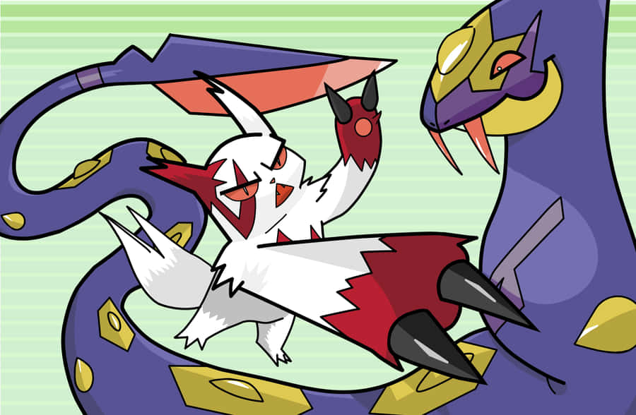 Zangoose Against A Snake Wallpaper