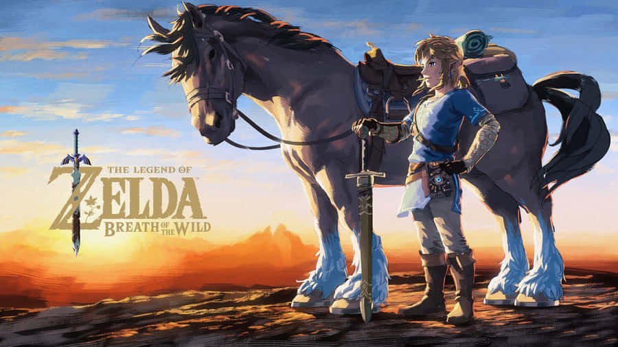 Zelda Breath Of The Wild 4k Link With A Horse Wallpaper