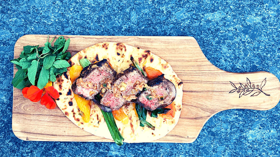 Zesty Tacos On Wooden Board Wallpaper