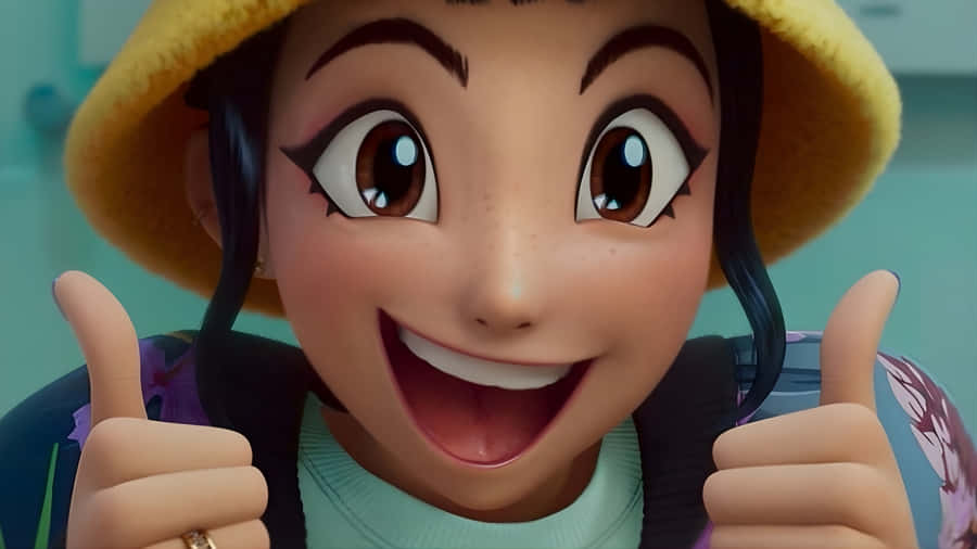 Zoey Kpop Demon Hunters Excited Expression Wallpaper