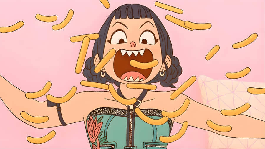 Zoey Kpop Demon Hunters Fries Wallpaper