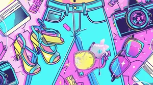 00s Retro Fashionand Technology Wallpaper