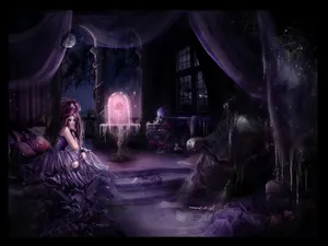 1) A Mysterious Purple Gothic Pattern To Imbue Mysterious Feelings Wallpaper