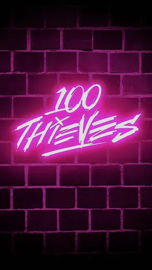 100 Thieves Neon Light Sign Wallpaper