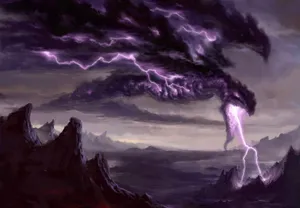 1080p Electric Dragon Purple Lightning Wallpaper