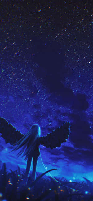 1080x2340 4k Dark Angel Night Sky Wallpaper