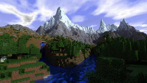 1280x720 Minecraft Snowy Mountain Wallpaper