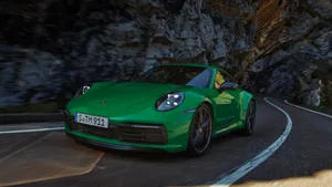 1920 X 1080 Car Green Porsche Wallpaper