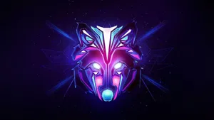 1920 X 1080 Gaming Neon Wolf Wallpaper