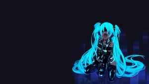 1920x1080 Anime Hatsune Miku Luminescent Blue Wallpaper