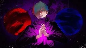1920x1080 Anime Jujutsu Kaisen Red Purple Blue Wallpaper