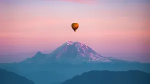 1920x1080 Hd Air Balloon Above Mountain Wallpaper