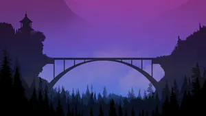 1920x1080 Hd Connecting Bridge Purple Wallpaper
