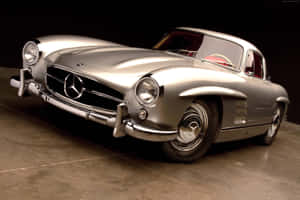 1954 Gullwing Silver Old Mercedes Wallpaper