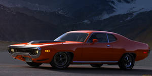 1971 Plymouth Roadrunner Gtx Graphic Art Wallpaper