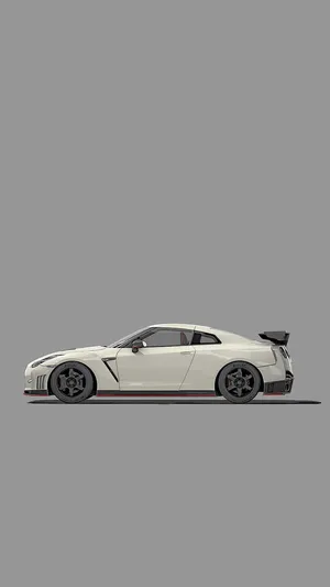 2017 White Nissan R35 Gtr Poster Wallpaper
