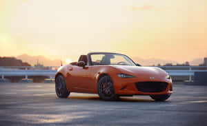 2019 Mazda Mx 5 Miata Orange Sports Car Wallpaper