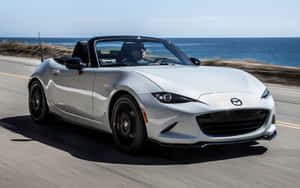 2020 Mazda Mx 5 Miata White Sports Car Wallpaper