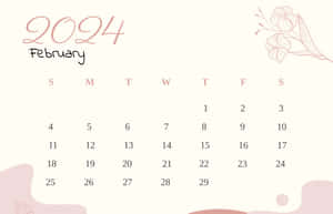 2024 February Calendar Aesthetic Wallpaper