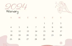 2024 February Calendar Aesthetic Wallpaper