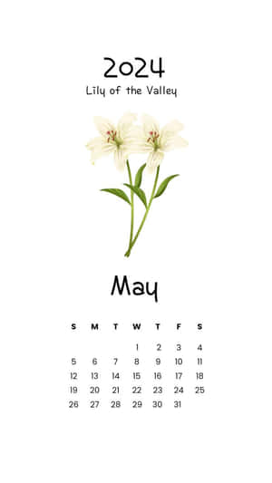 2024 May Lilyofthe Valley Calendar Wallpaper