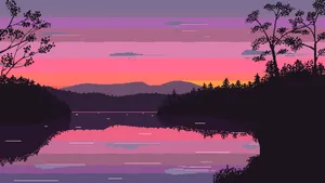 2048x1152 Pixel Sunset Landscape Wallpaper